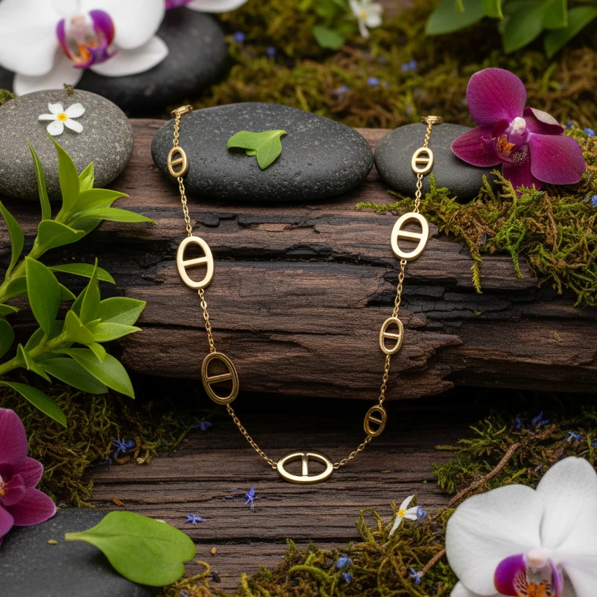 Qızıl suyuna çəkilmiş "Anchor Link" qolbaq