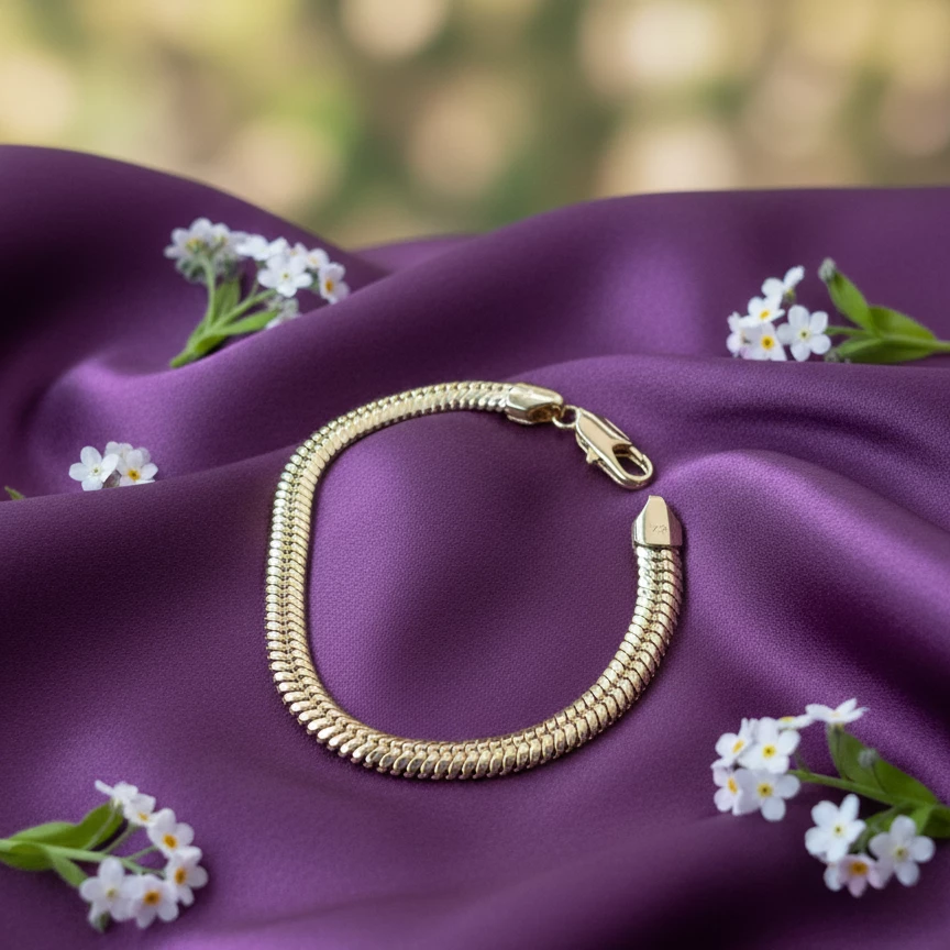 Qızıl İlanvari (Snake) Qolbaq – Klassik və Zərif Dizayn