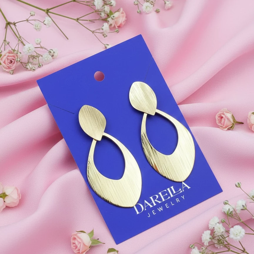 Dareila Jewelry – Eleqant Mat Qızılı Damla Sırğalar