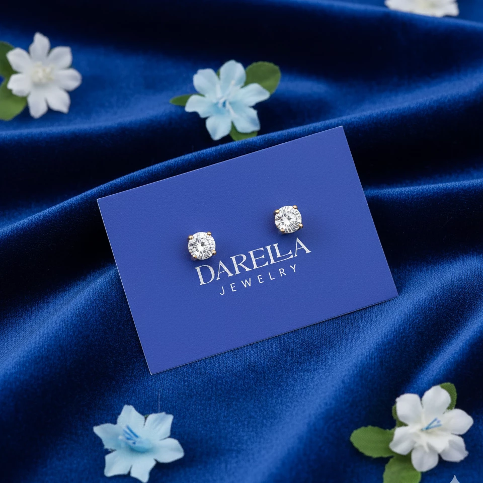 Dareila Jewelry — Zərif Gümüşü Sırğalar (3 mm)